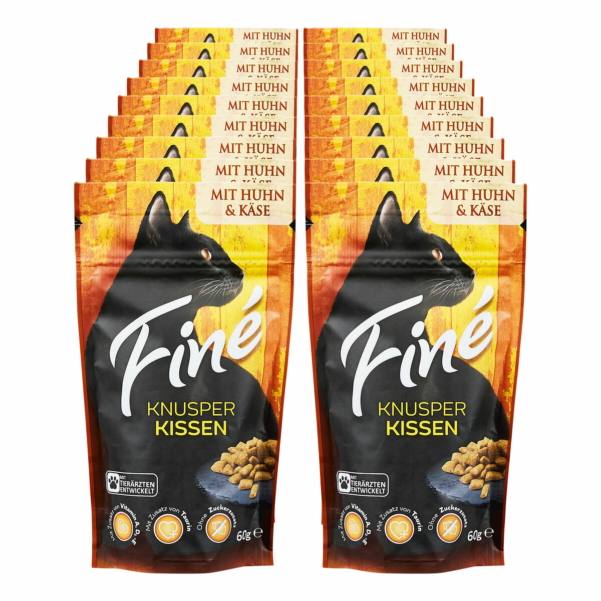 Bild 1 von Finé Knusperkissen Huhn und Käse 60 g, 18er Pack