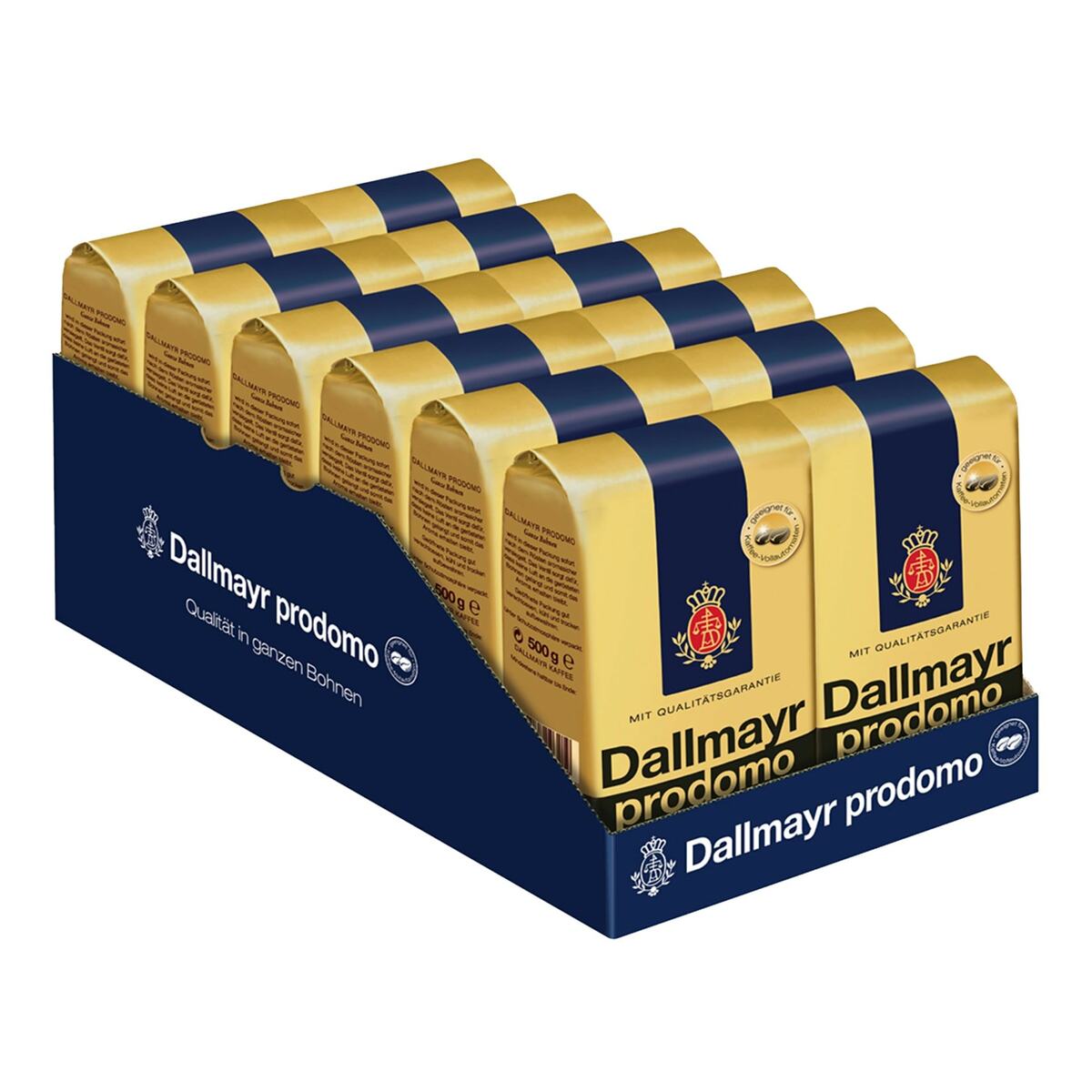 Bild 1 von Dallmayr Prodomo Ganze Kaffeebohnen 500 g, 12er Pack