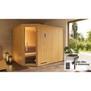 Bild 1 von Weka Elementsauna 'Varberg 4' mit 7,5 kW BioS-Ofenset, Steuerung, Glastür 242 x 192 x 199 cm