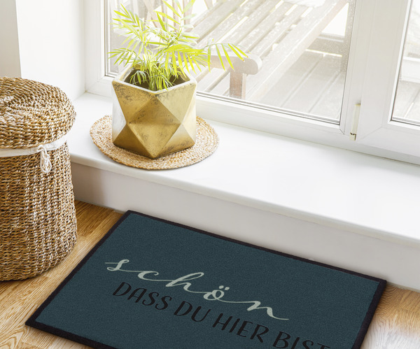 Bild 3 von IDEENWELT Schmutzfangmatte Schön, dass du hier bist grün