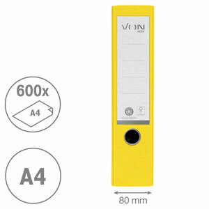 VON Leitz Ordner 8 cm gelb