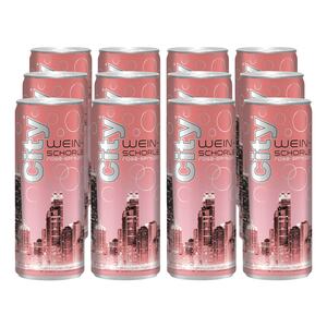 City Weinschorle Rosé 6,5 % vol 0,25 Liter Dose, 12er Pack