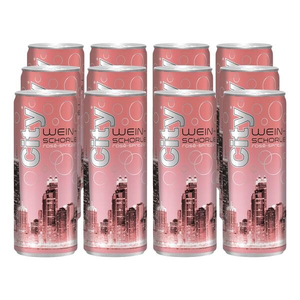 Bild 1 von City Weinschorle Rosé 6,5 % vol 0,25 Liter Dose, 12er Pack