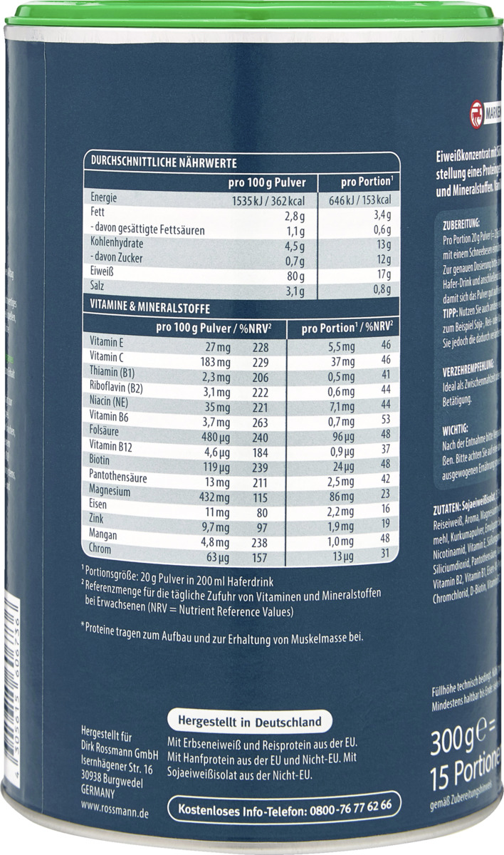 Bild 2 von WellMix Sport Veganes Protein Vanille 300g 23.30 EUR/1 kg