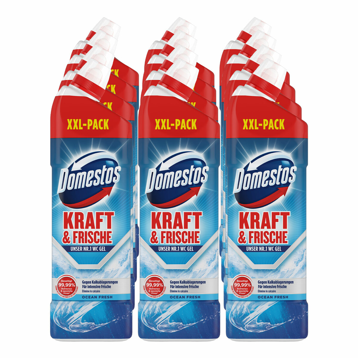 Bild 1 von Domestos WC-Gel Ocean Fresh XXL 1 Liter, 12er Pack