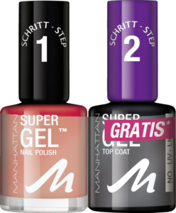 Manhattan Super Gel Nagellack 625 Devious Red + Top Coat