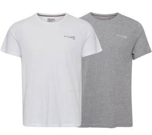 BLEND Tee Herren Sommer T-Shirt mit Palmendruck Baumwoll-Shirt 20712077 Weiß oder Grau