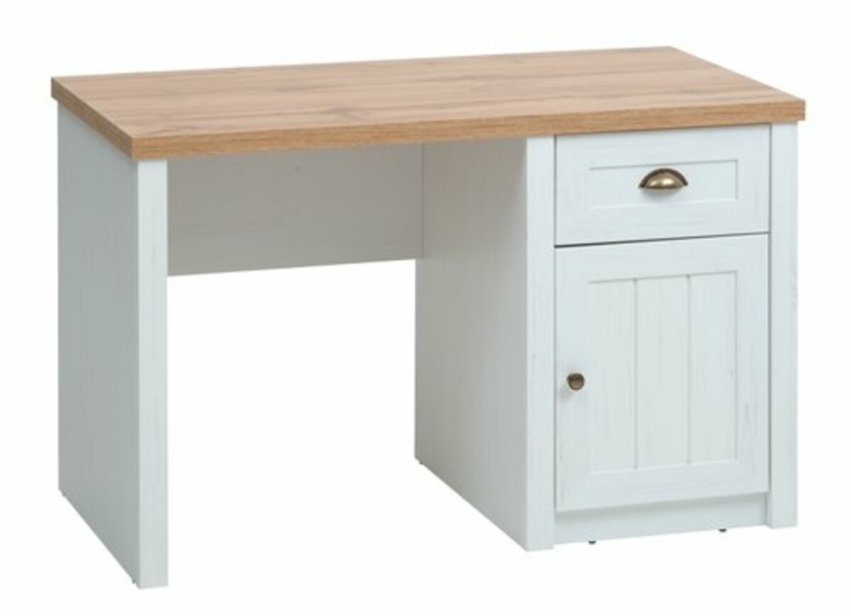 Bild 1 von Schreibtisch MARKSKEL 60x120 1 Tür 1 Schublade weiß/eichef.