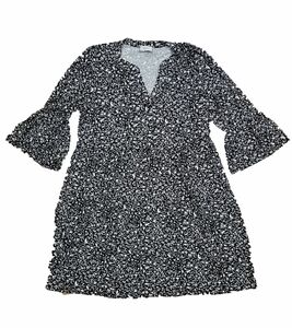 BOYSEN´S Damen Jerseykleid Stufen-Kleid mit Blumenprint 48420054 Schwarz