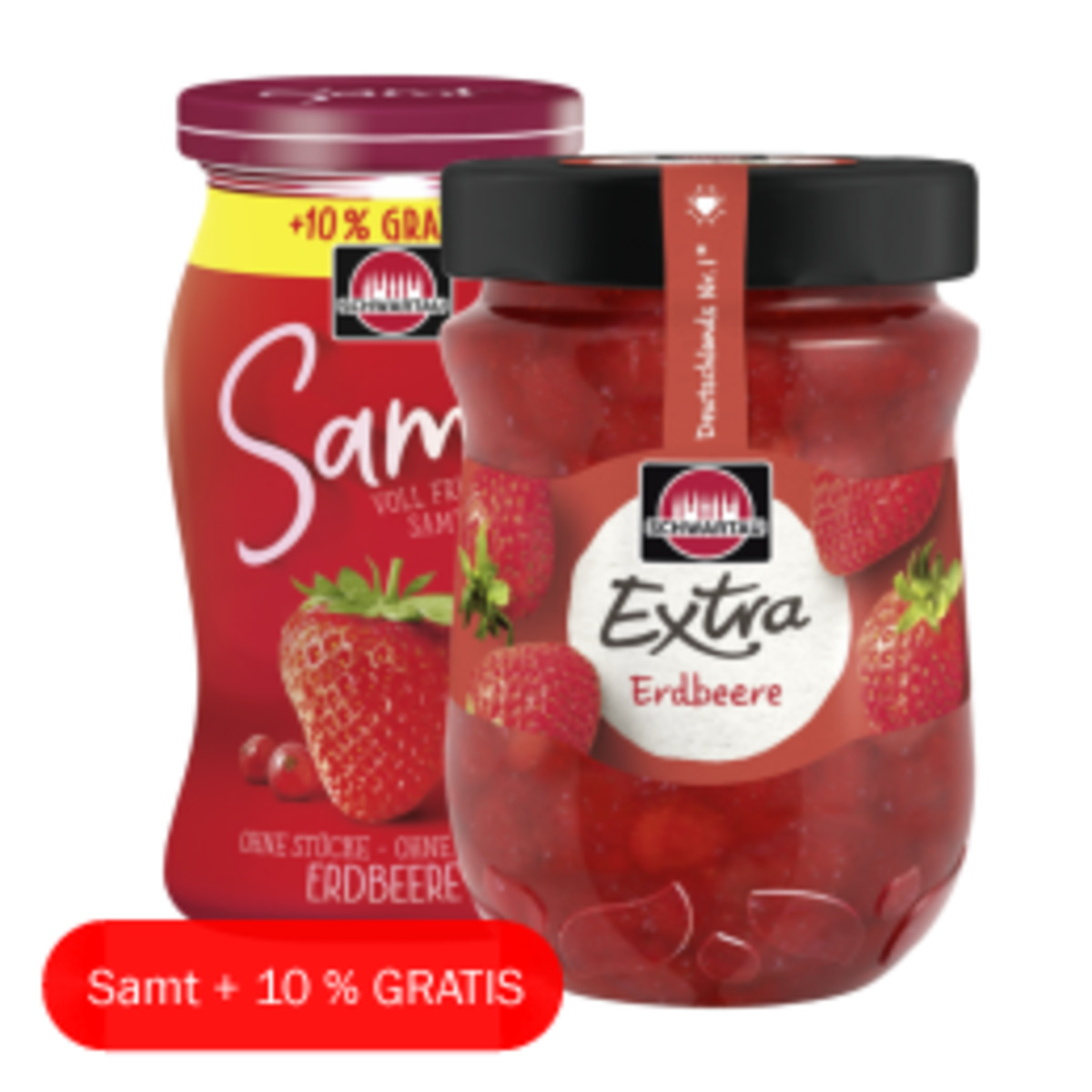 Bild 1 von Schwartau Extra, Samt oder Weniger Zucker