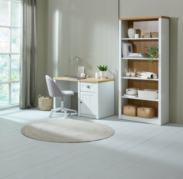 Bild 3 von Schreibtisch MARKSKEL 60x120 1 Tür 1 Schublade weiß/eichef.