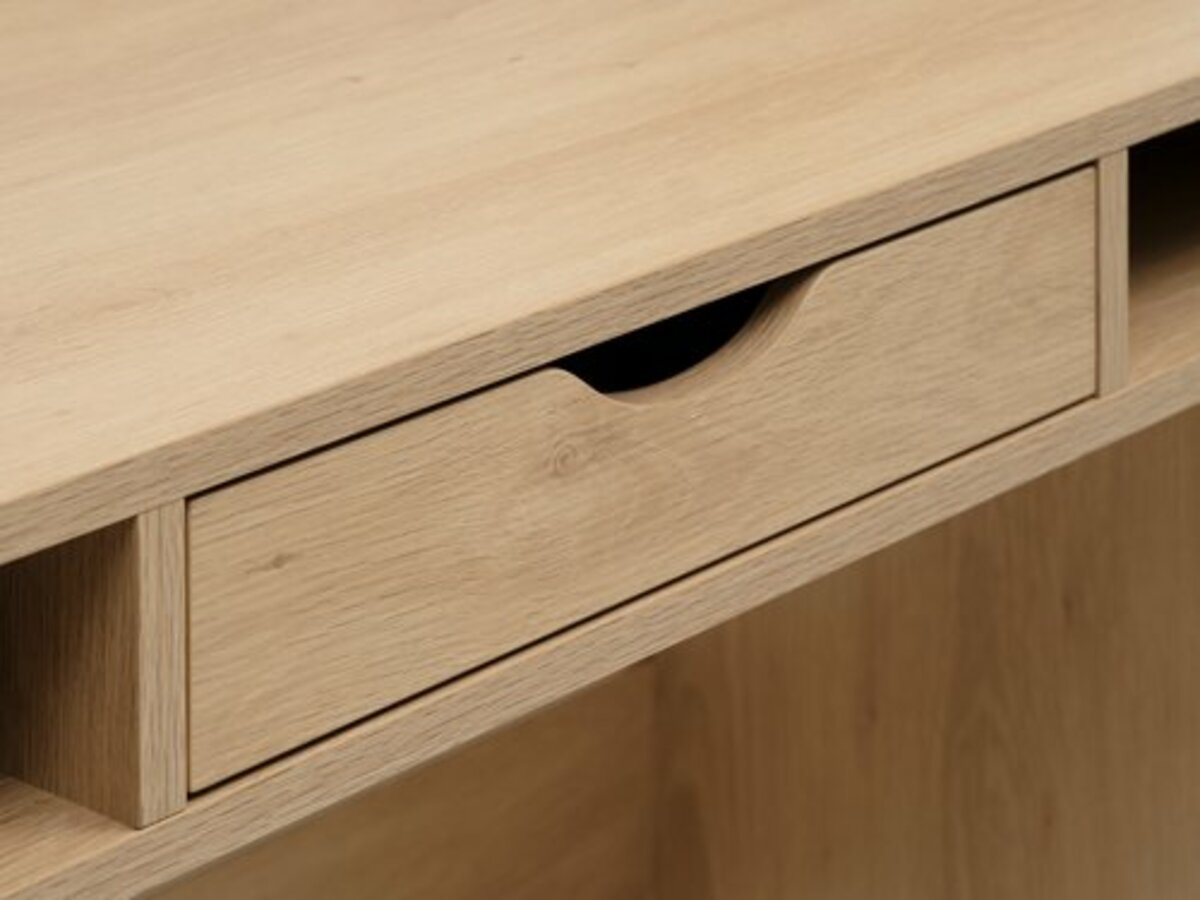 Bild 2 von Schreibtisch KRARUP 2 Fächer 95x185 eichefarben