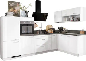 Express Küchen Winkelküche »Scafa«, mit E-Geräten, vormontiert, mit Vollauszügen und Soft-Close-Funktion, Stellbreite 305 x 185 cm
