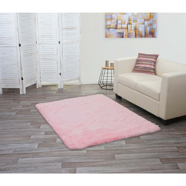 Bild 1 von Teppich MCW-F69, Shaggy Läufer Hochflor Langflor, Stoff/Textil flauschig weich 160x120cm ~ rosa