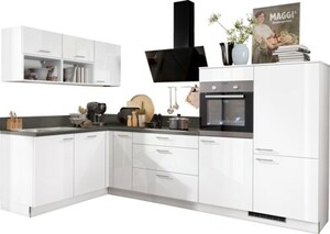 Express Küchen Winkelküche »Scafa«, ohne E-Geräte, vormontiert, mit Vollauszügen und Soft-Close-Funktion, Stellbreite 305 x 185 cm