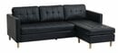 Bild 1 von Sofa FALSLEV Chaiselongue schwarzes Kunstleder