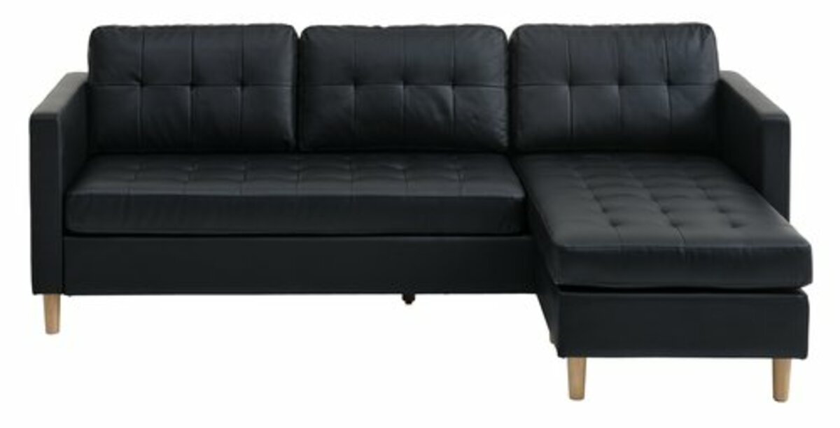 Bild 4 von Sofa FALSLEV Chaiselongue schwarzes Kunstleder