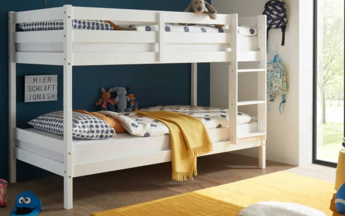 Bild 1 von Etagenbett Moritz, Kiefer weiß Wachs, Liegeflächen je 90 x 200 cm