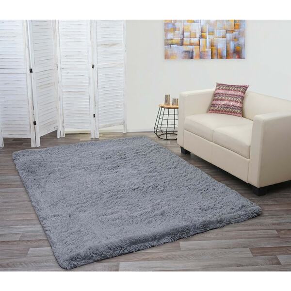 Bild 1 von Teppich MCW-F69, Shaggy Läufer Hochflor Langflor, Stoff/Textil flauschig weich 230x160cm ~ grau