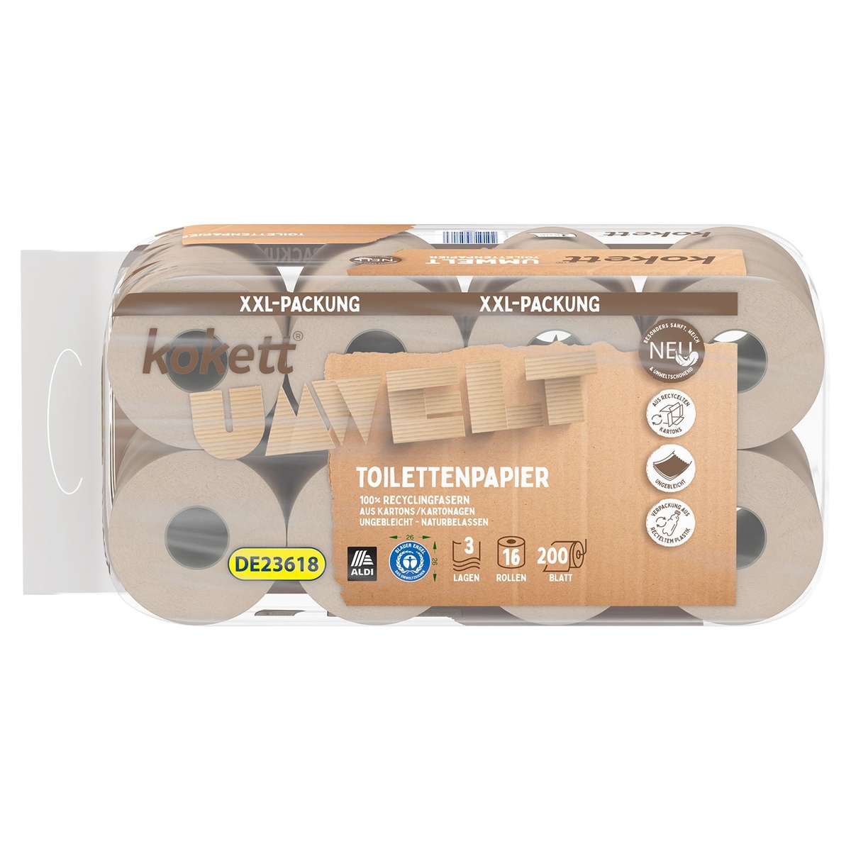 Bild 1 von KOKETT Recycling-Toilettenpapier, 16 Rollen