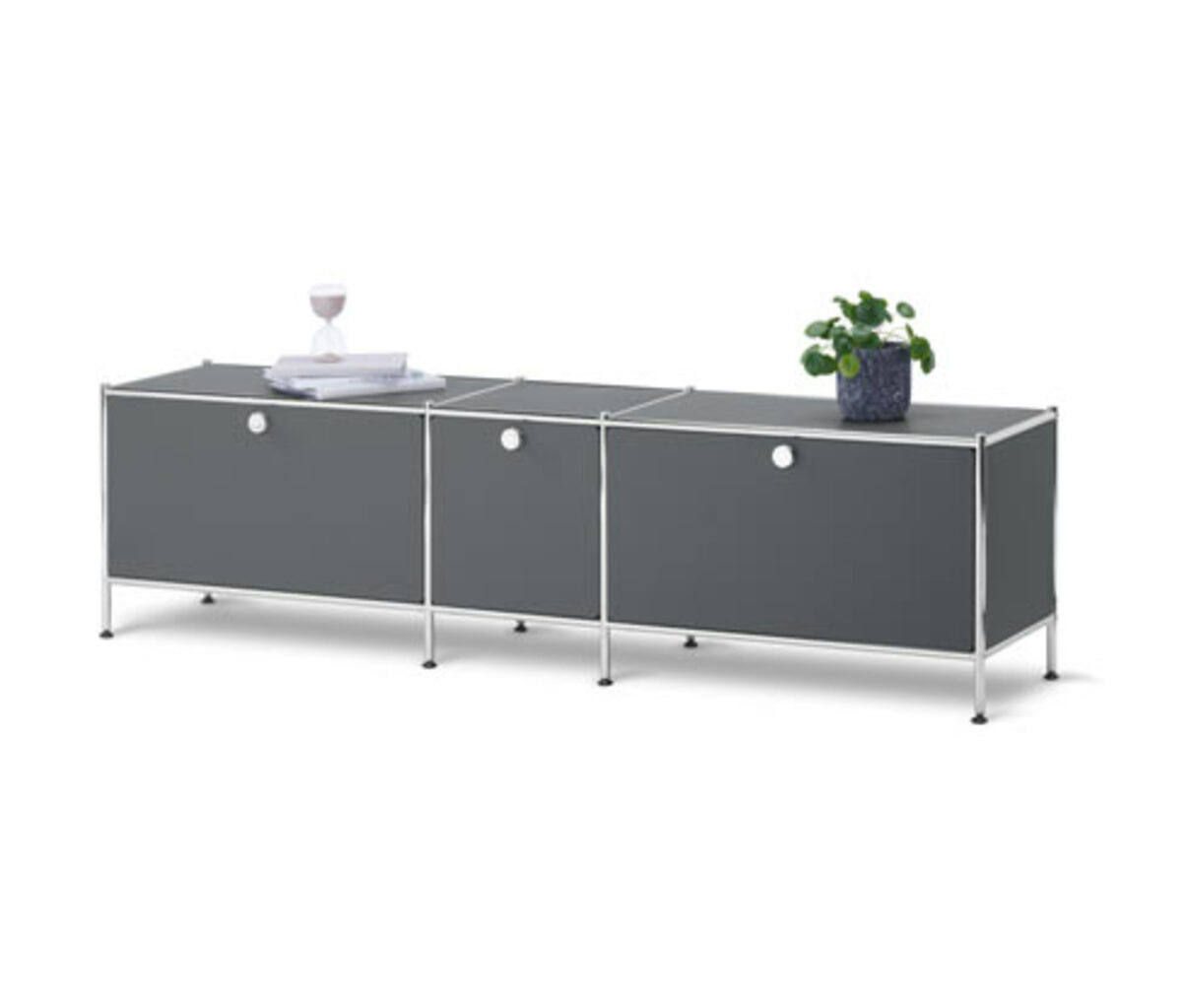 Bild 1 von Lowboard »CN3« mit 3 Klappen, grau