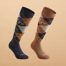 Bild 1 von Reitsocken 500 Damen/Herren Grafik-Print blau/braun