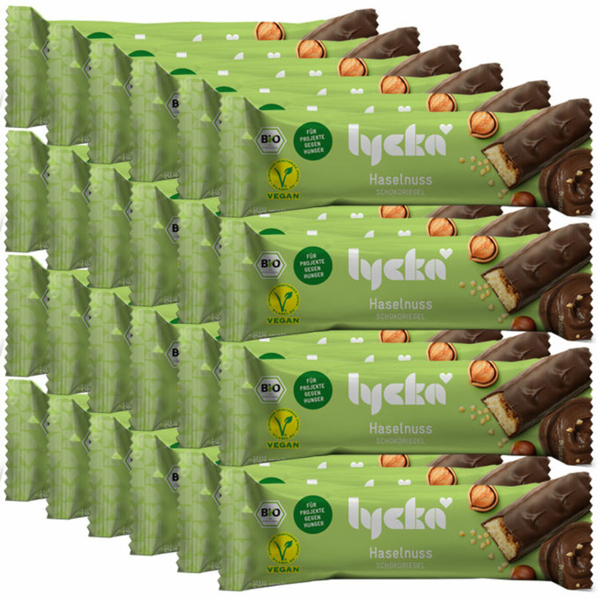 Bild 1 von Lycka BIO Schokoriegel Haselnuss, 24er Pack