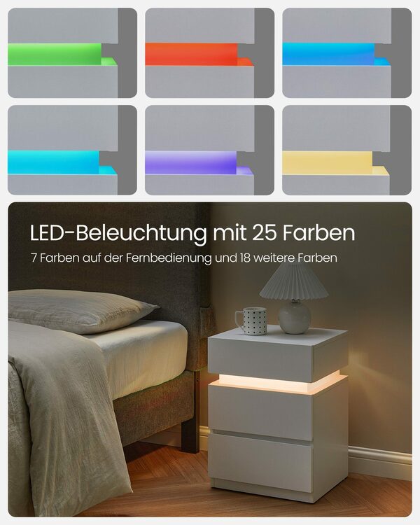 Bild 3 von VASAGLE Nachttisch (1-St), mit LED-Beleuchtung, einstellbare Farben