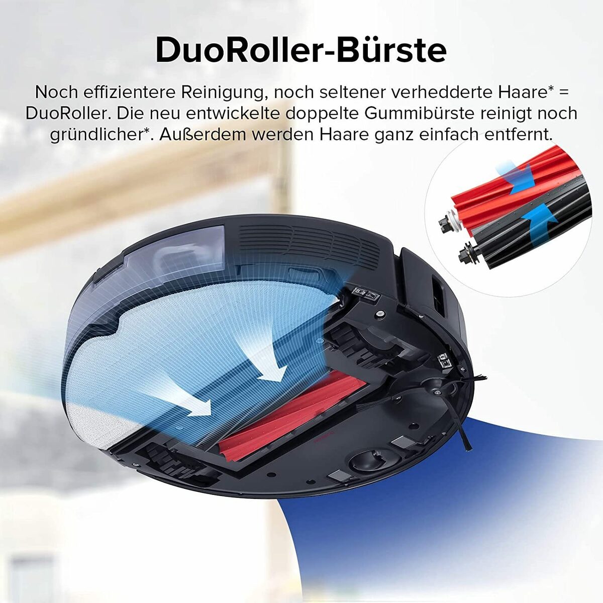 Bild 3 von Roborock Saugroboter S8 mit Zubehör-Set, 69,00 W, 6000Pa, DuoRoller-Bürste, Reactive 3D-Hindernisumgehung, Auto-Mop Lift, Teppich-Detektion, Kindersicherung, APP Control