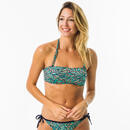 Bild 2 von Bikini-Oberteil Damen Bandeau herausnehmbare Formschalen Laura Foly grün/blau