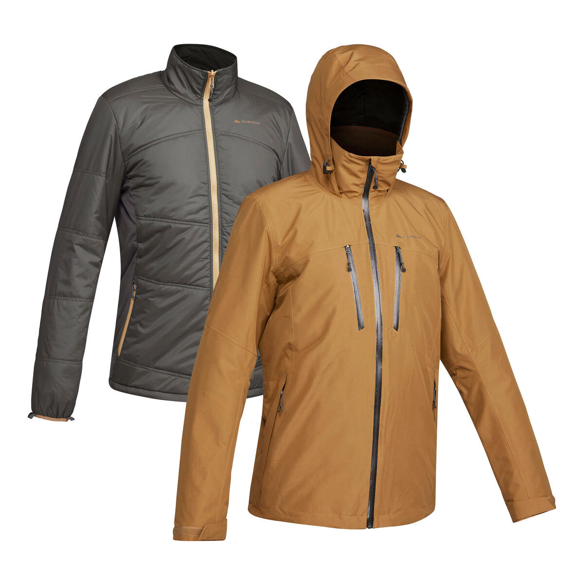 Bild 1 von 3-in-1-Jacke Herren wasserdicht bis -10 °C - Travel 500 camel