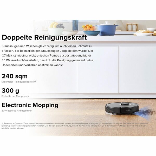 Bild 4 von Roborock Saugroboter Q7 Max, 58,00 W, 4200Pa, 4 Karten Speichern, Teppichboden reinigen, Wischfunktion, 3D-Map, Kindersicherung, App-Steuerung (VS S5 Max, S7)