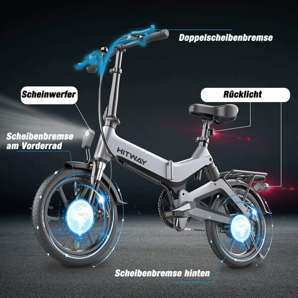 Bild 2 von HITWAY E-Bike, Elektrofahrrad Klapprad Ebike Elektrofahrräder Faltrad
