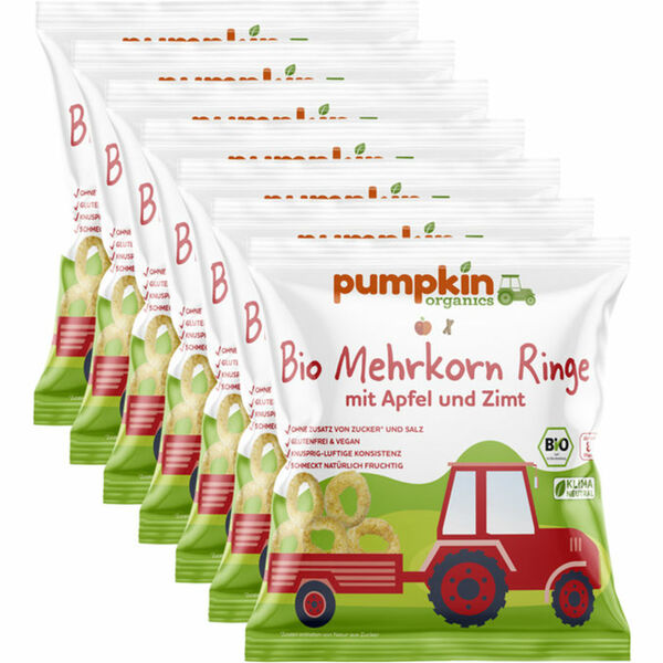 Bild 1 von Pumpkin Organics BIO Mehrkorn Ringe mit Apfel & Zimt, 8er Pack