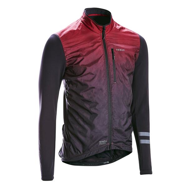 Bild 1 von Fahrradtrikot Rennrad langarm RC500 Shield Herren bordeaux