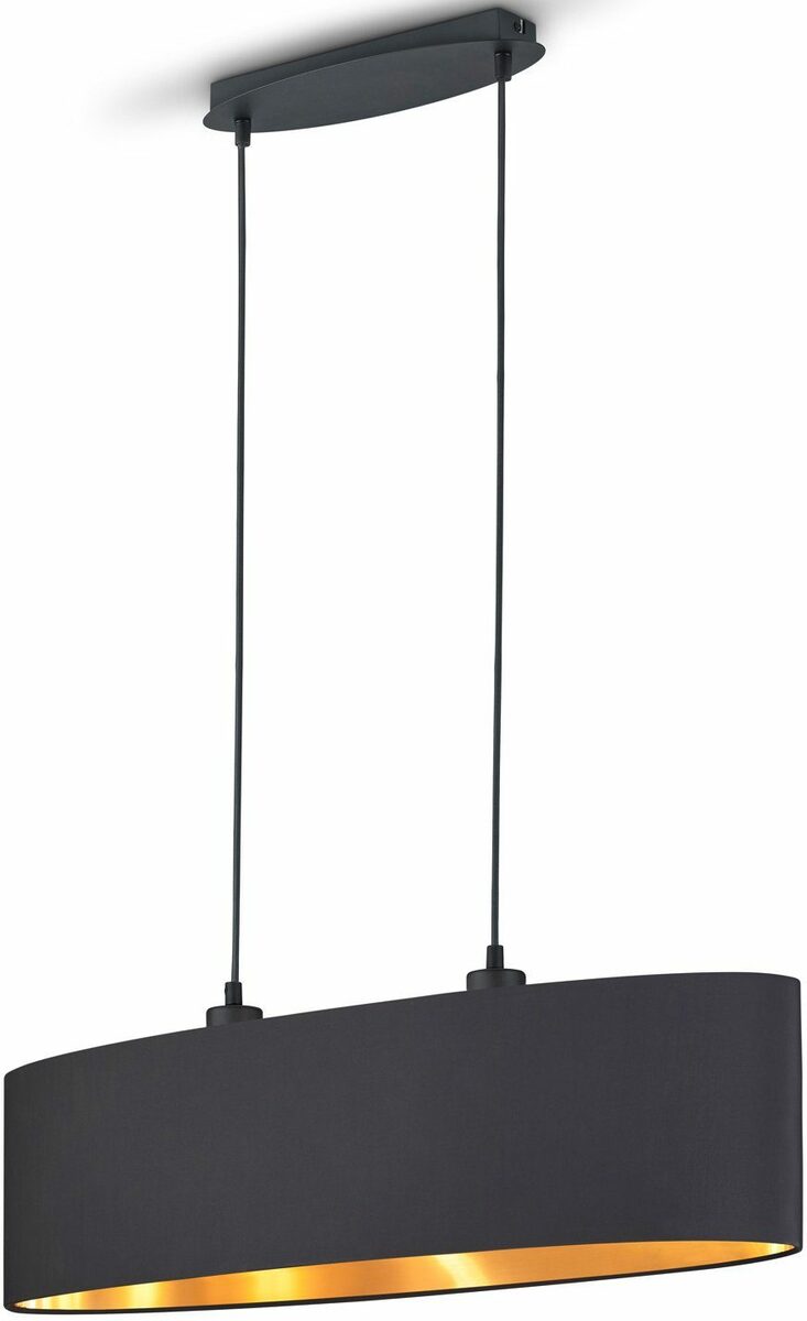 Bild 1 von my home Pendelleuchte Josie, ohne Leuchtmittel, Hängeleuchte 2-flammig, Schirm schwarz und innen goldfarbig