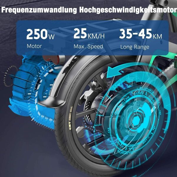 Bild 4 von HITWAY E-Bike, Elektrofahrrad Klapprad Ebike Elektrofahrräder Faltrad