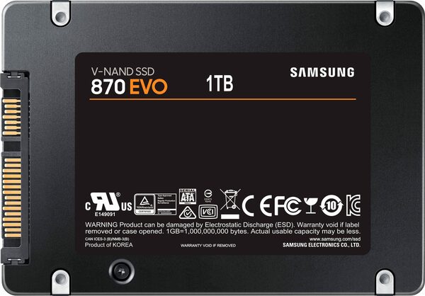 Bild 3 von Samsung 870 EVO interne SSD (1 TB) 2,5" 560 MB/S Lesegeschwindigkeit, 530 MB/S Schreibgeschwindigkeit