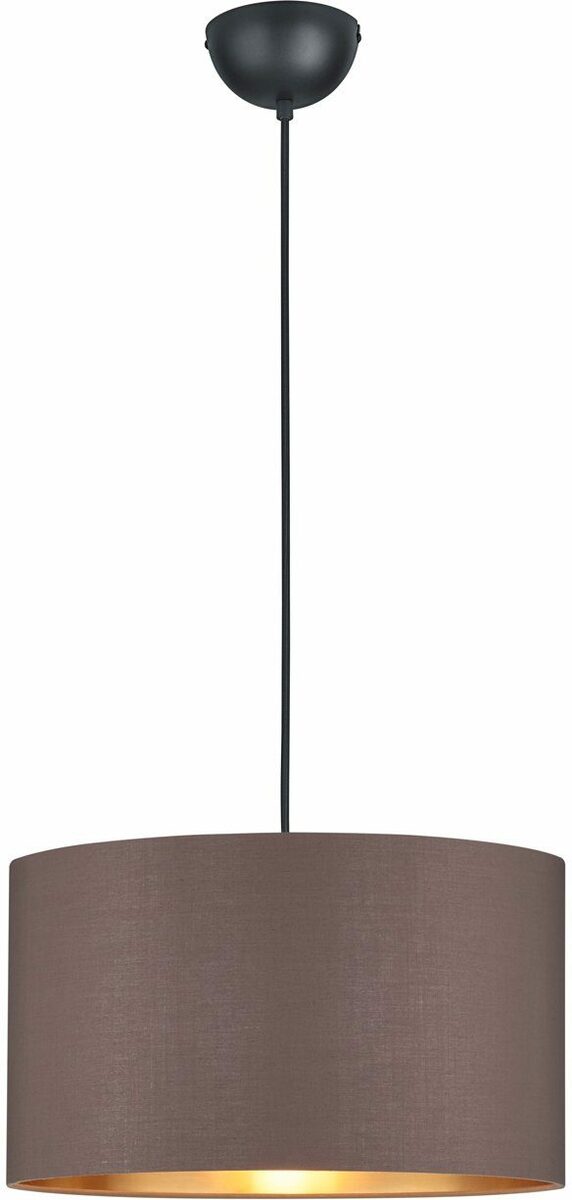 Bild 1 von my home Pendelleuchte Josie, ohne Leuchtmittel, Hängeleuchte 1-flammig, Schirm taupe und innen goldfarbig