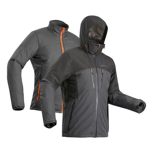 Bild 1 von 3-in-1-Jacke Herren wasserdicht bis -10 °C - Travel 500 schwarz