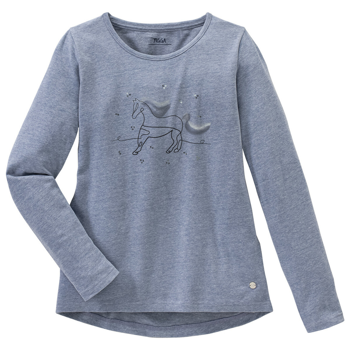 Bild 1 von Mädchen Langarmshirt mit Pferde-Motiv