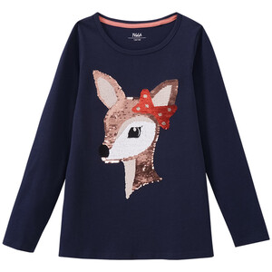 Mädchen Langarmshirt mit Wendepailletten