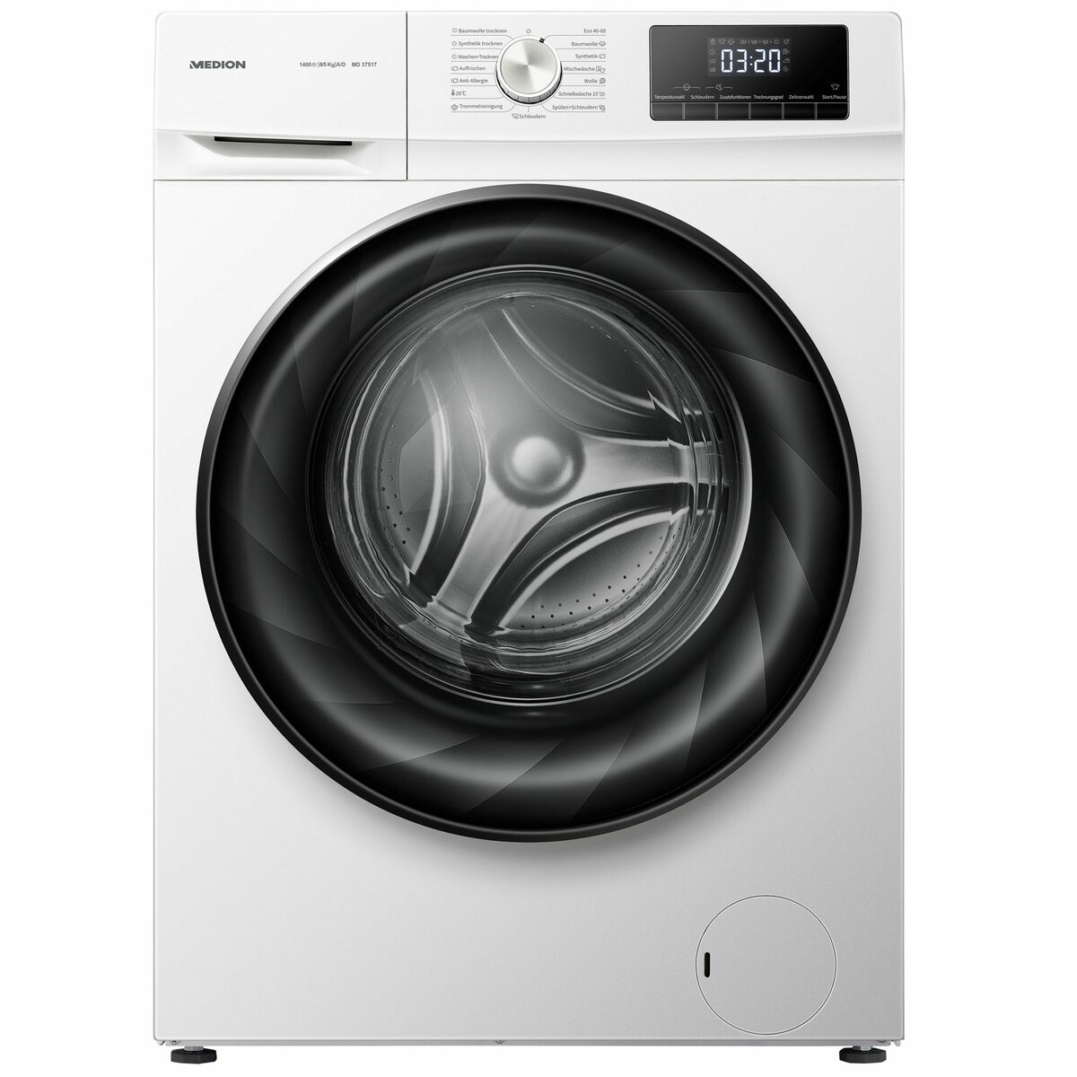Bild 2 von Medion® Waschtrockner MD 37517, 8,00 kg, 8 kg, 1400 U/min, Dampf-Funktion, Timerfunktion, Wäschenachlegen, 15 Waschprogramme