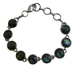 Blautopas und Iolith vergoldete 925 Sterling Silber Ohrringe