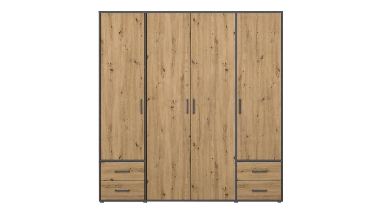 Bild 1 von Kleiderschrank 187 cm Artisan Eiche - grau - VOYAGER