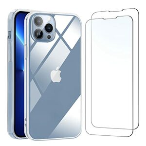 NEW'C Hülle für iPhone 13 Pro Max (6,7) Ultra Transparent Silikon Weiches TPU Gel und 2 × Panzer Schutz Glas für iPhone 13 Pro Max (6,7") - Anti Scratch