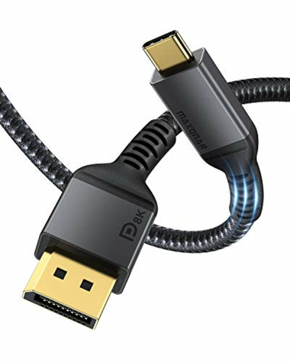 Bild 1 von Maxonar USB C DisplayPort1.4 Kabel 8K@60Hz 4K@60Hz/144Hz/120Hz 5K@60Hz 2K@240Hz Thunderbolt 3/4 zu DisplayPort HBR3 Typ C DP 1.4 für Mac Studio M1 MacBook Air M2 2022 Mac Mini [VESA-Zertifiziert]