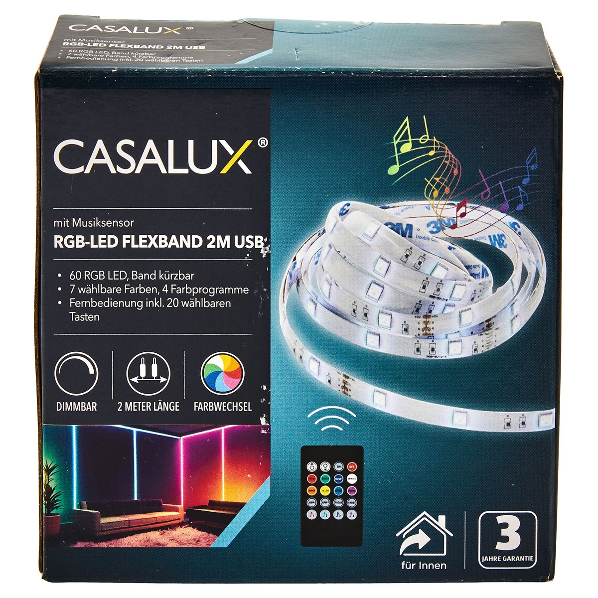CASALUX RGBLEDFlexband mit Musiksensor, 2 m von ALDI SÜD ansehen!