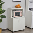 Bild 2 von HOMCOM Küchenschrank Mikrowellenschrank mit Rollen Büroschrank Sideboard Weiß