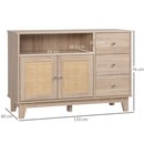 Bild 3 von HOMCOM Küchenschrank Rattandesign Sideboard mit Schubladen Beistellschrank Natur